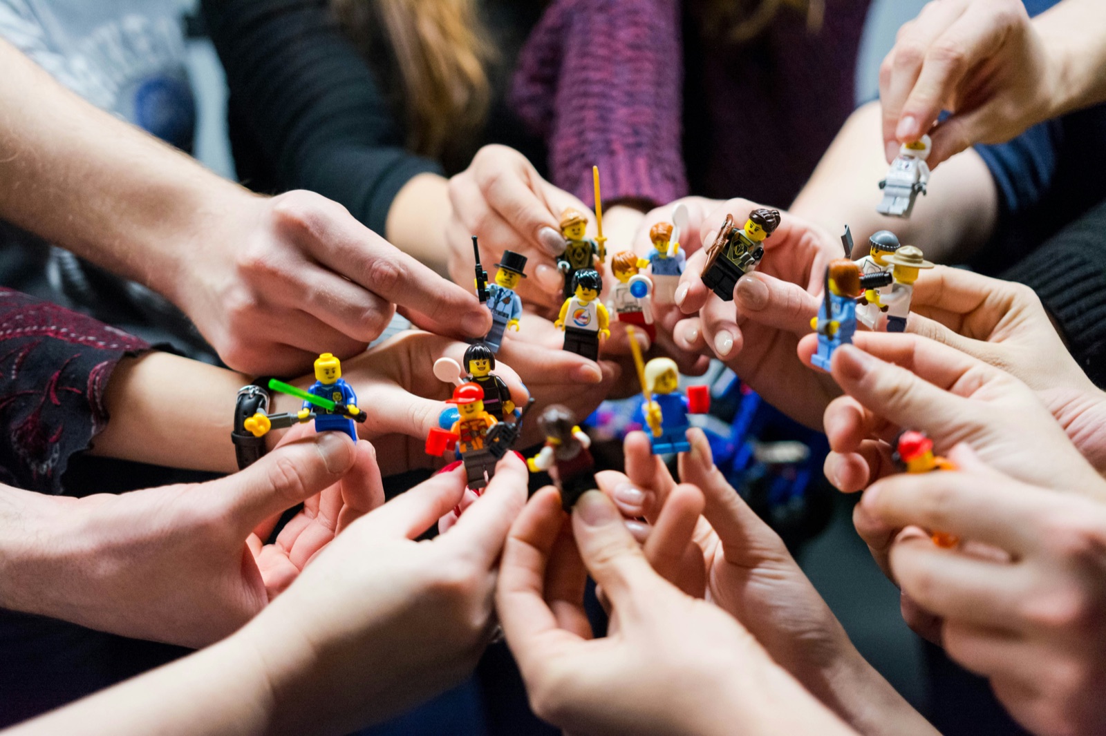 People collaborating around shared work